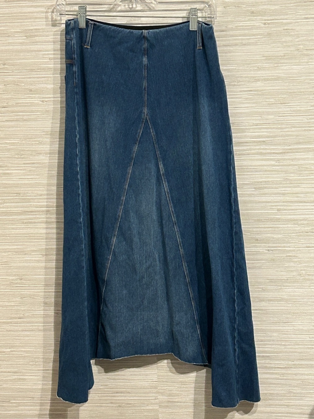 Lysse New York Mid Front Seam Wide Denim Maxi Skirt Mid Wash Size S NWT $130
